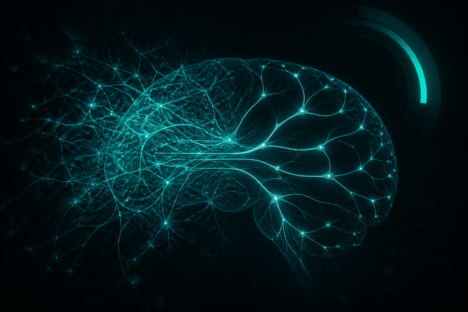 A brain rewiring itself, visualized as a healing neural network