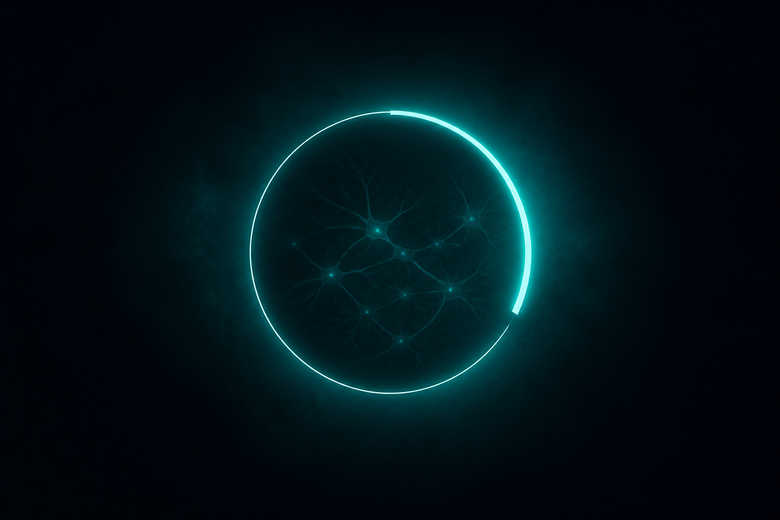 A recovery progress ring over a healing neural texture